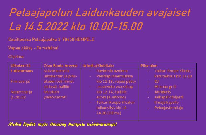 Laidunkauden avajaiset 